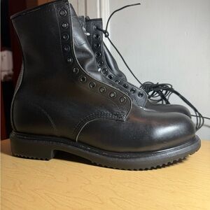 Vintage Red Wing Black Leather Men's Boots